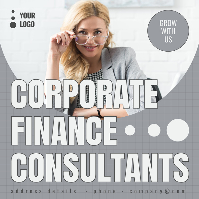 Offer of Corporate Financial Consultants Services LinkedIn post Šablona návrhu