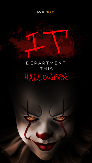 Halloween Announcement with Creepy Clown Instagram Story Design Template