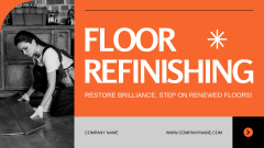 Flooring Refinishing Services Ad with Working Woman and Man