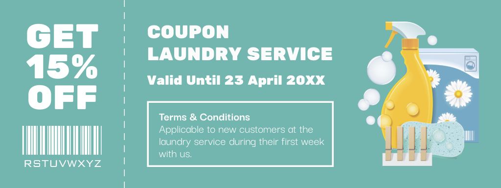 Ontwerpsjabloon van Coupon van Offer Discounts on Laundry Service
