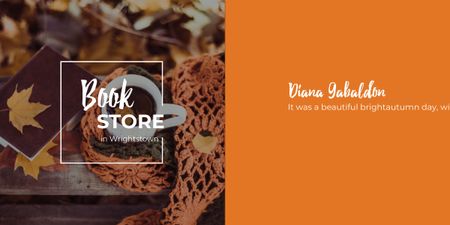 Bookstore advertisement banner with quote Image Design Template