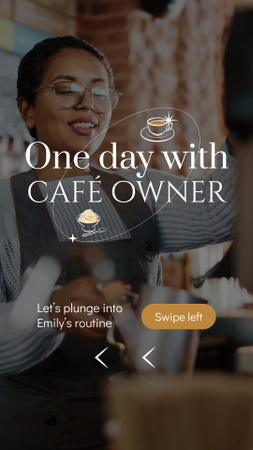 Making Coffee And Showing Daily Routine Of Cafe Owner TikTok Video Design Template