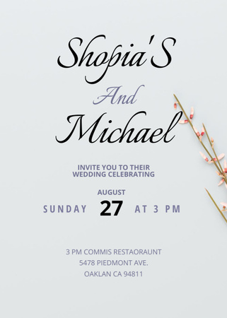 Ontwerpsjabloon van Invitation van Wedding Celebration Announcement at Commis Restaurant