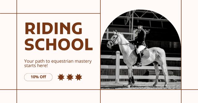 Plantilla de diseño de Horse Riding Training with Nice Discount Facebook AD 