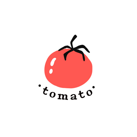 karikatür domates, logo tasarımı Logo Tasarım Şablonu