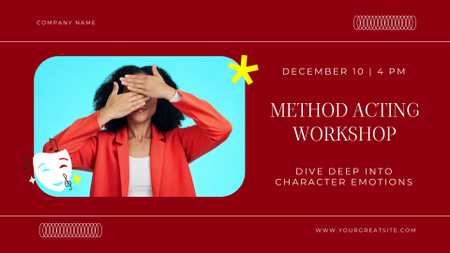 Intensive Acting Workshop Announcement With New Methods Full HD video Design Template