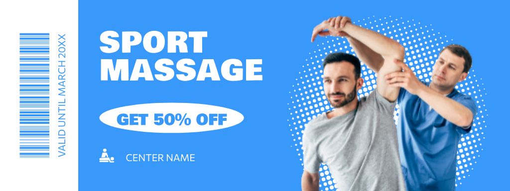 Discount on Sport Massage Therapy Coupon Šablona návrhu