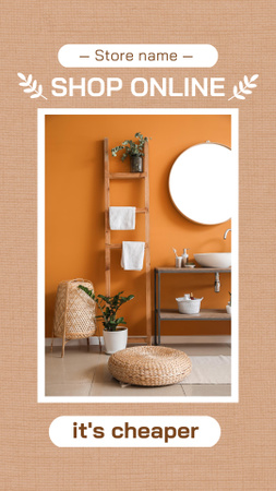 Affordable Home Decor Offer In Orange Instagram Story Design Template