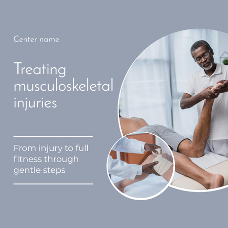 Designvorlage Behandlung von Muskel-Skelett-Verletzungen für Instagram