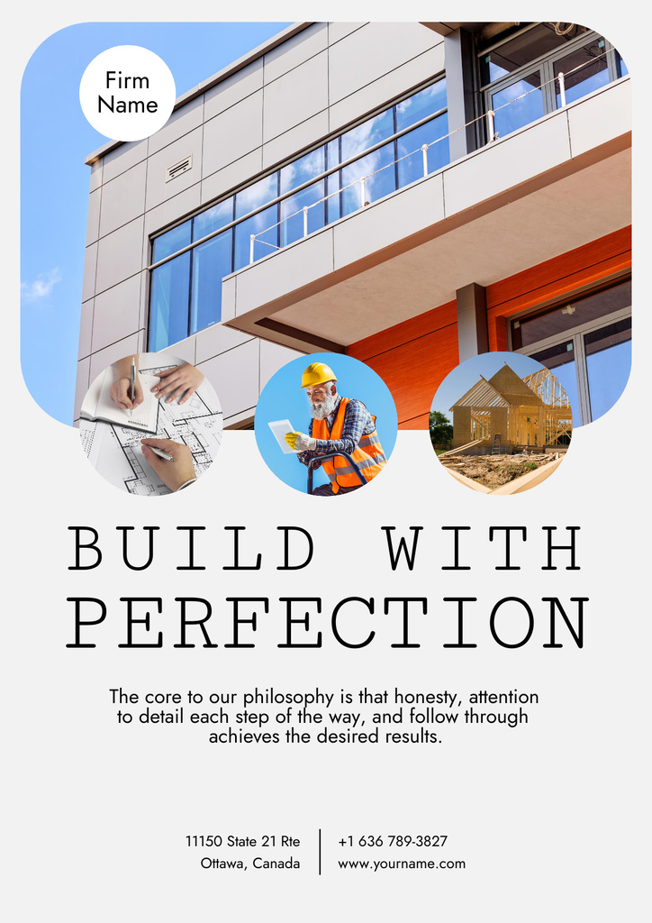 Construction Services Advertising Poster Modelo de Design
