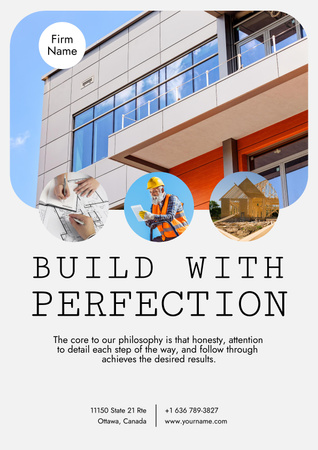 Publicidade de serviços de construção Poster Modelo de Design