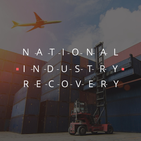National industry recovery with Plane Instagram tervezősablon