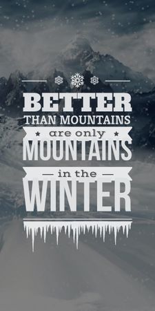 Template di design Winter Mountains quote with scenic view Graphic