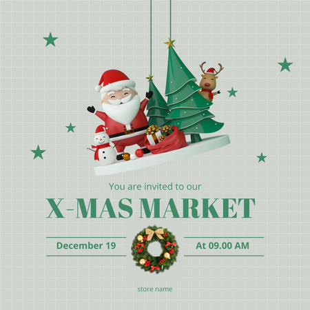 Template di design Christmas Market Announcement Instagram AD