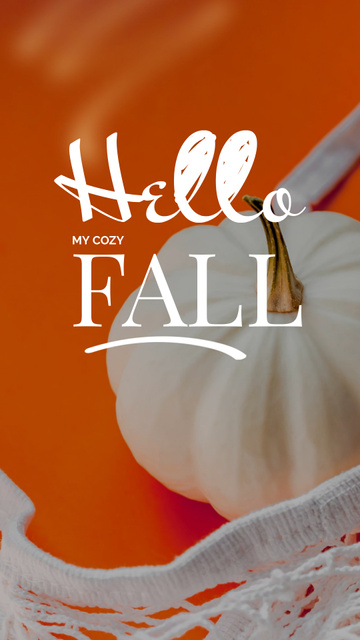 Bright Autumn Inspiration with Decorative Pumpkin Instagram Story Tasarım Şablonu