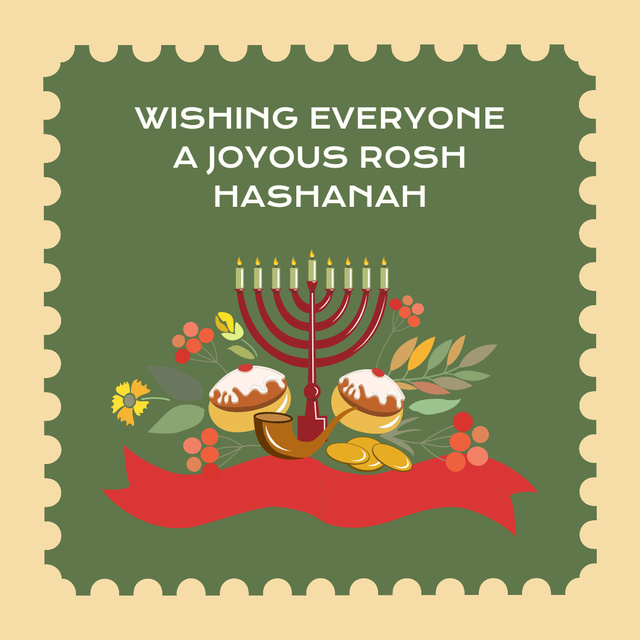 Designvorlage Rosh Hashanah Wishes für Instagram