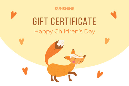 Designvorlage Gutschein zum Kindertag für Gift Certificate