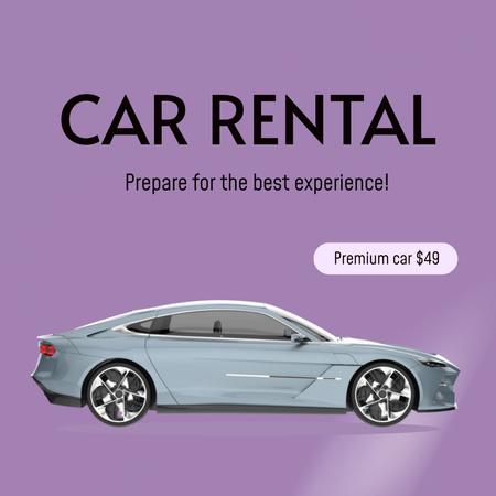 Car Rental Service With Prices Range Animated Post Modelo de Design