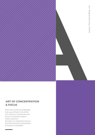 umění koncentrace na fialovou a bílou Poster Šablona návrhu