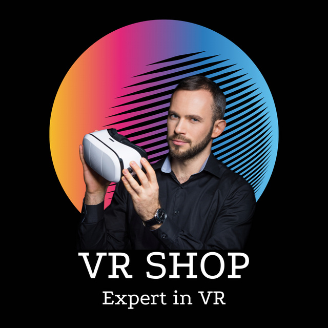 Virtual Reality Gear Shop Promotion Instagram Šablona návrhu