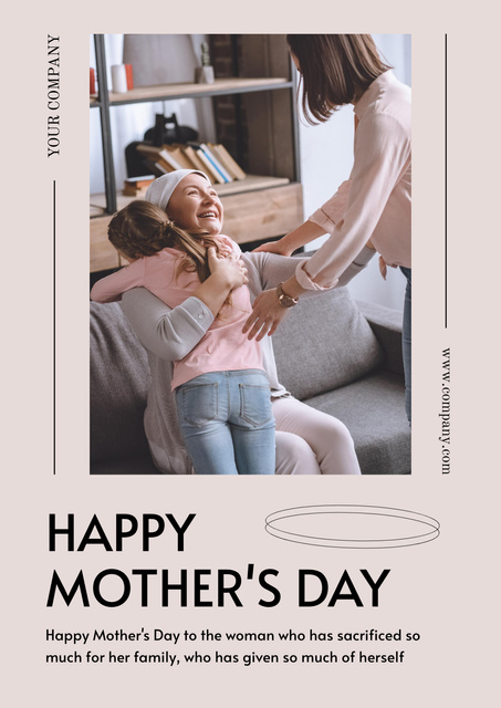 Kids greeting their Mom on Mother's Day Poster Design Template