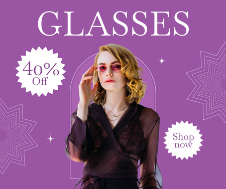 Plantilla de diseño de Fashion Glasses Sale for Woman Facebook 