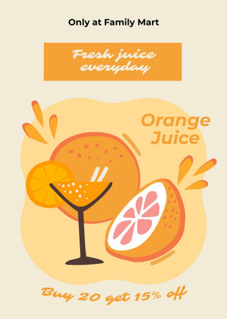 Healthy Orange Juice For Everyday Sale Offer Flayer Design Template