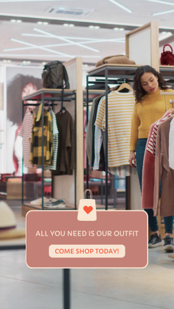 Designvorlage Clothes Store Promotion With Trendy Outfits für TikTok Video