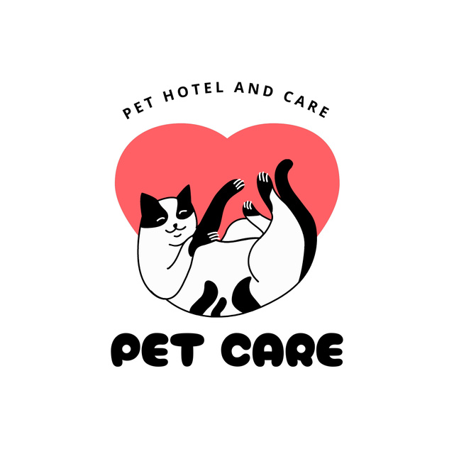 Pet's Hotel and Care Services Animated Logoデザインテンプレート