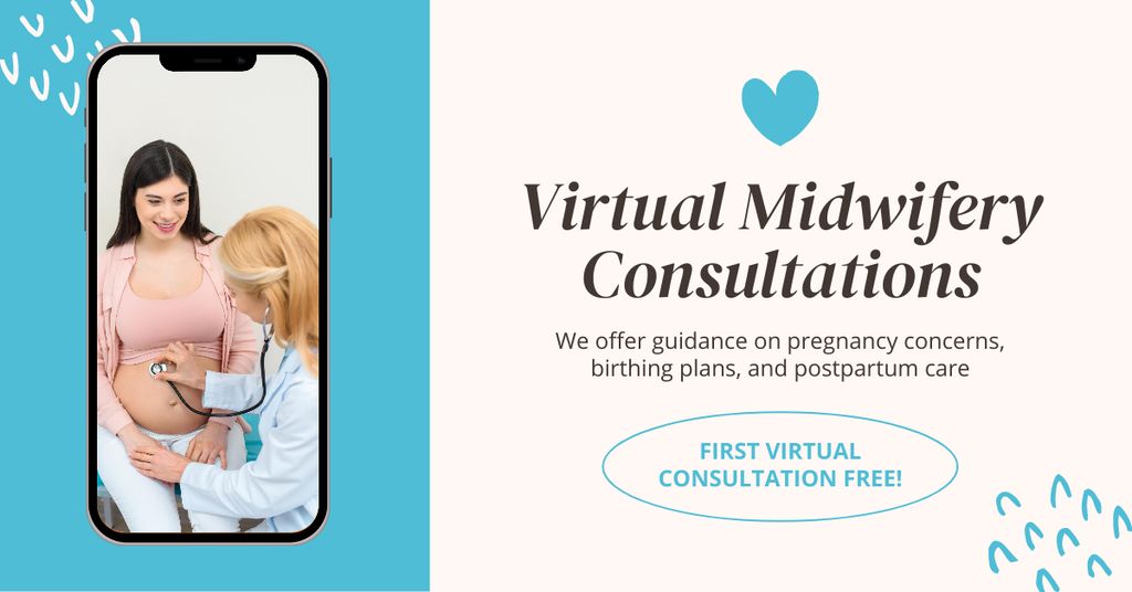 Ontwerpsjabloon van Facebook AD van Virtual Consultation for Pregnant Women