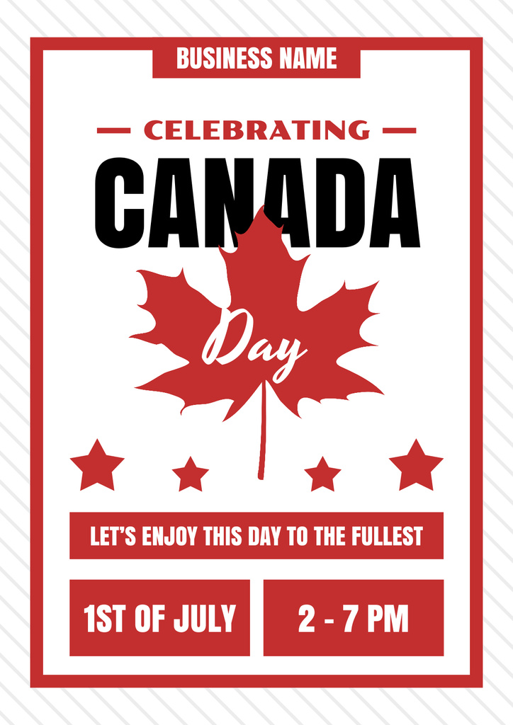 Platilla de diseño Canada Day Celebration Announcement In Summer Poster