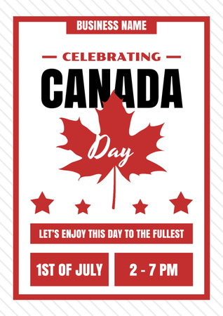 Canada Day Celebration Announcement In Summer Poster Design Template