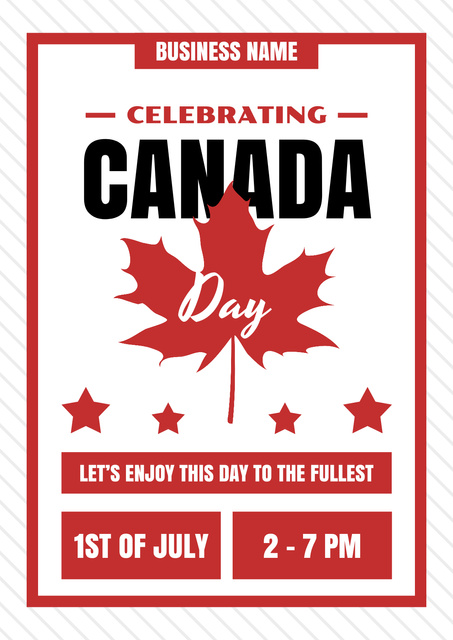 Canada Day Celebration Announcement In Summer Poster Πρότυπο σχεδίασης