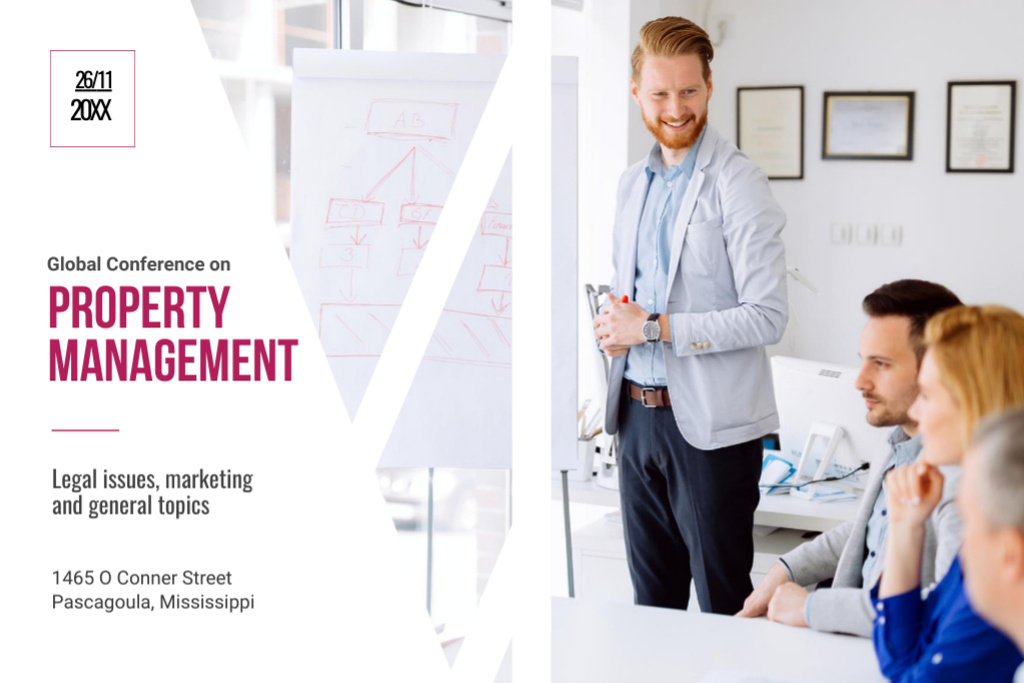 Plantilla de diseño de Timely Property Management Conference Announcement Flyer 4x6in Horizontal 