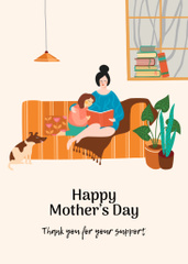 Mother's Day Greeting With Illustration