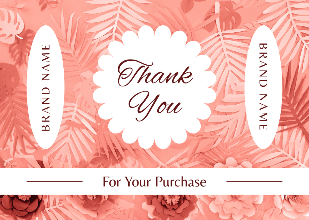 Thank You for Your Purchase Message Card Πρότυπο σχεδίασης