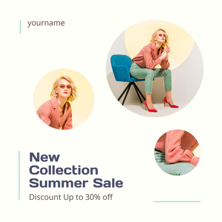 Plantilla de diseño de Summer Sale Announcement with Attractive Blonde Instagram 