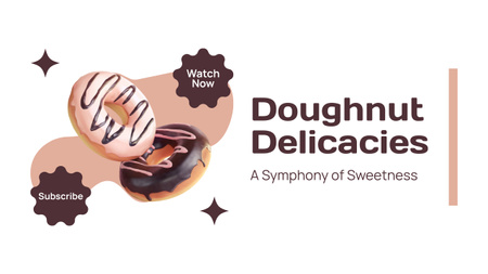Ontwerpsjabloon van Youtube Thumbnail van Aanbieding van donutdelicatessen
