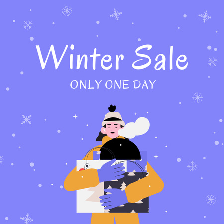 Ontwerpsjabloon van Instagram van Winter Sale Announcement
