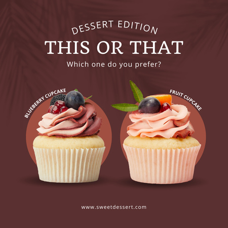 Bakery Ad with Sweet Cakes Instagram Design Template