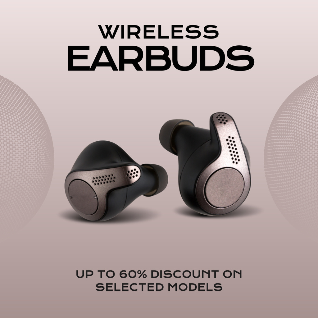Wireless Headphone Discount Stylish Announcement Instagram AD tervezősablon