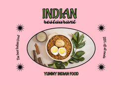 Indian Restaurant Ad with Delicious Dish