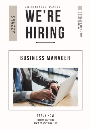 Ontwerpsjabloon van Poster van Business Manager Vacancy