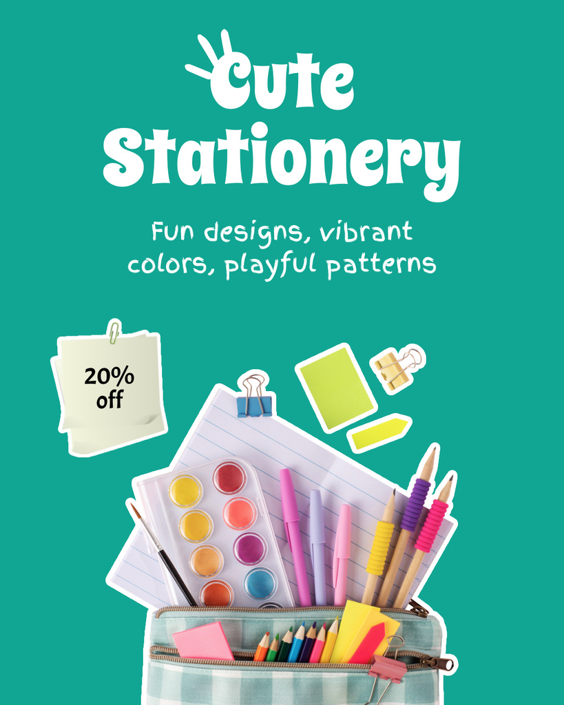 Product Savings At Stationery Shop Instagram Post Vertical Design Template