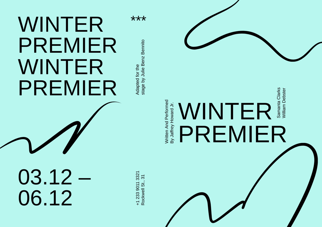 Winter Show Announcement Poster B2 Horizontal Šablona návrhu