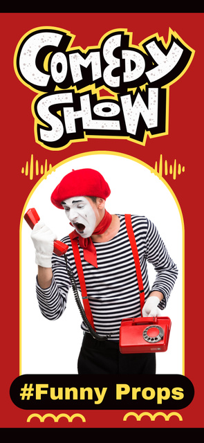 Comedy Stand-Up Show Promo with Mime in Costume Snapchat Moment Filter – шаблон для дизайну