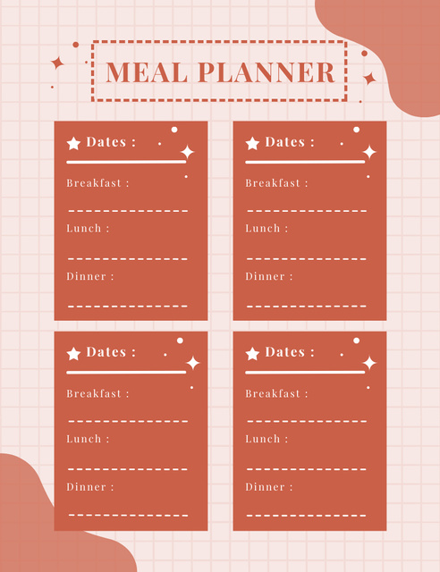 Blanks for Meal Planning Notepad 107x139mm Design Template