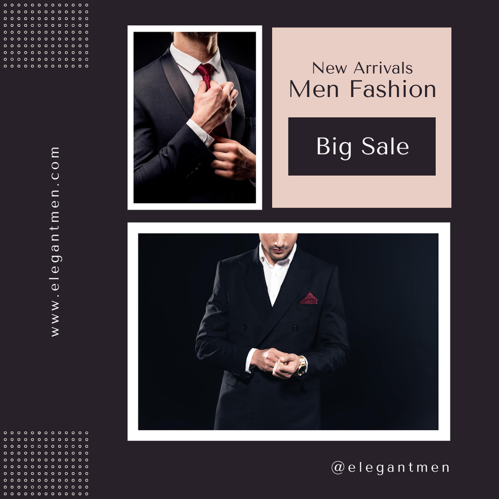 Designvorlage Big Sale of Elegant Men's Collection für Instagram