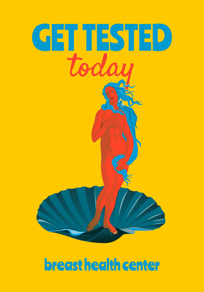 Breast Cancer Check-Up Motivation with Illustration of Venus Poster 28x40in tervezősablon