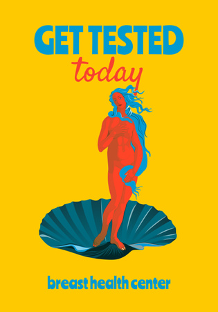 Plantilla de diseño de Breast Cancer Check-Up Motivation with Illustration of Venus Poster 28x40in 